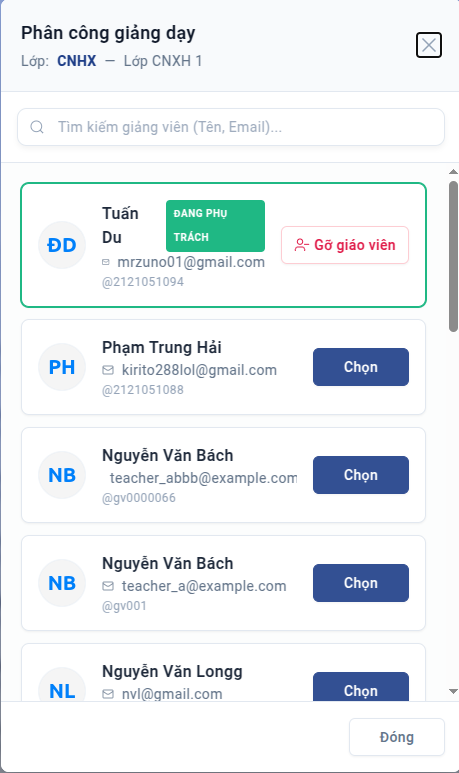 Trang Khóa học của tôi — danh sách lớp đã đăng ký, nút vào lớp học