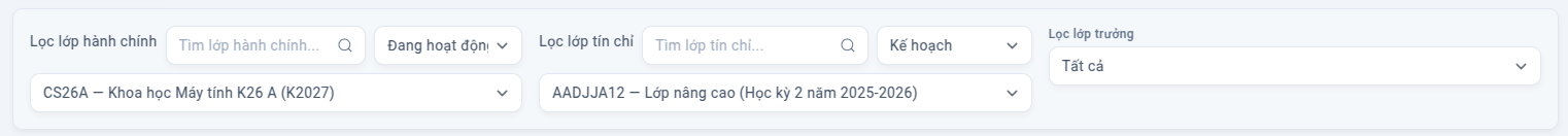 Menu thao tác — xem/chỉnh sửa, xem thống kê, đặt lại mật khẩu, hủy kích hoạt